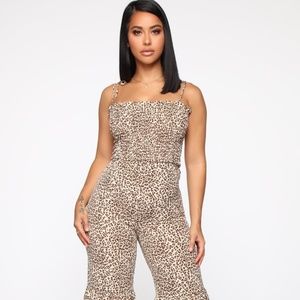 NWOT Fashion Nova Jolie Leopard Jumpsuit Size:S